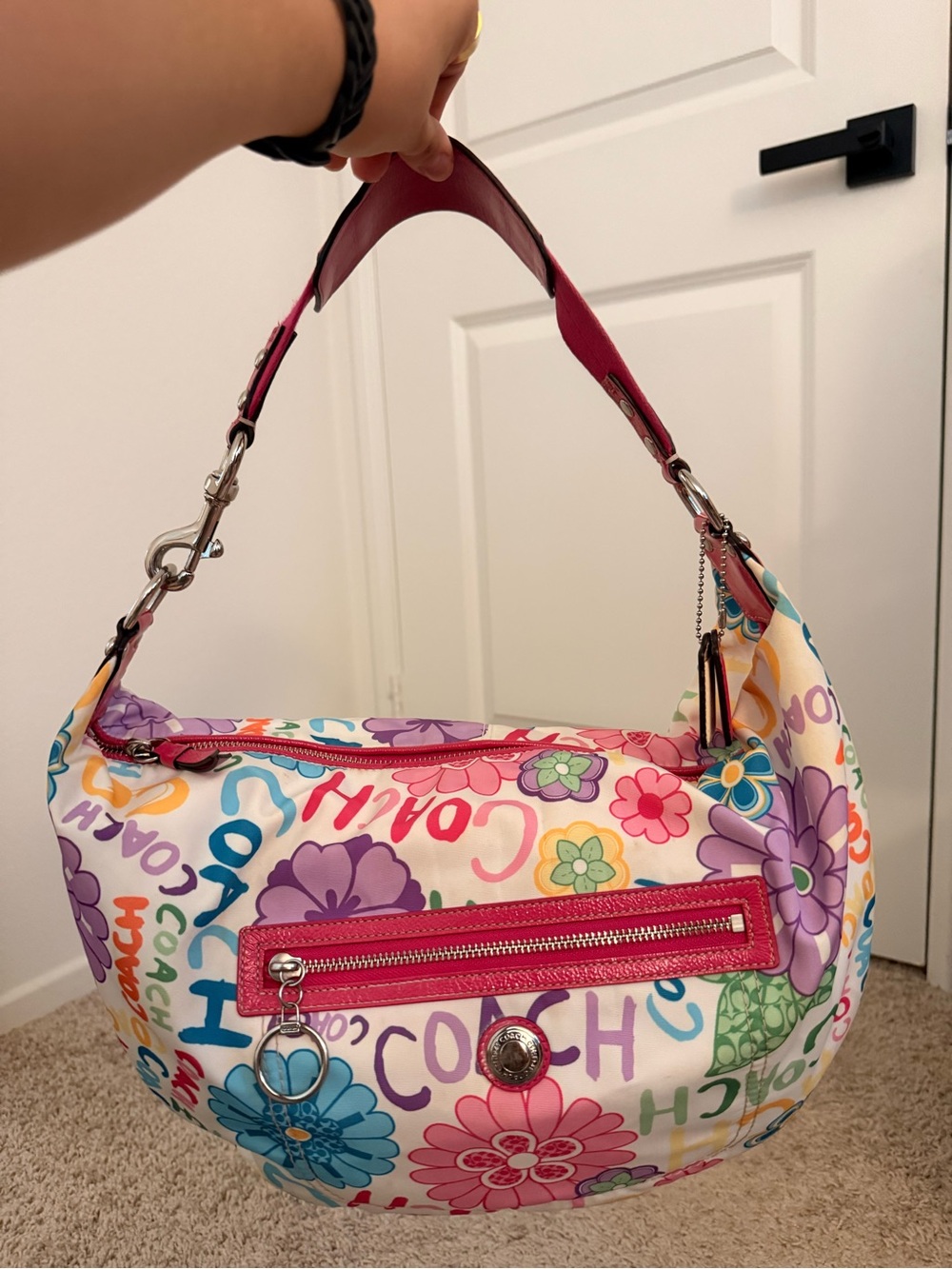 COACH Poppy scribble hobo bag